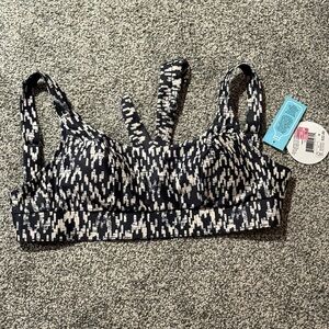 Patterned Women's Bikini Top size M Tie Back New With tags